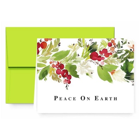 Paper Frenzy Peace On Earth Garland Christmas Cards And Envelopes - 25 ...