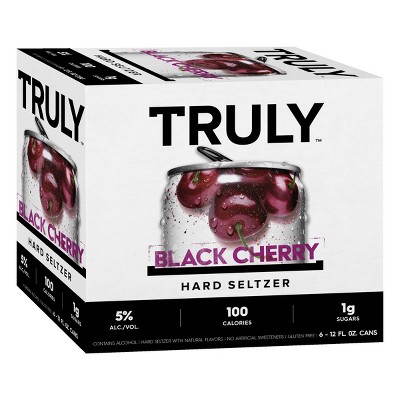 Truly Black Cherry Hard Seltzer - 6pk/12 fl oz Slim Cans