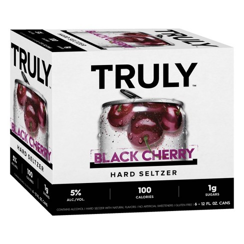 Truly Black Cherry Hard Seltzer 6pk 12 Fl Oz Slim Cans Target