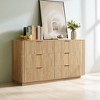 Mshliw 6 Drawer Dresser with Curved Wave Design, MDF and Particle Board Storage Cabinet TV Stand for Bedroom, Living Room, or Hallway - 4 of 4