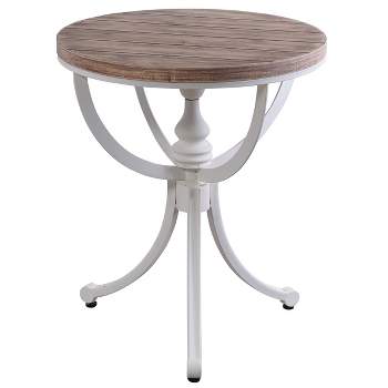 Quail Farm Metal and Wood Side Table White - StyleCraft