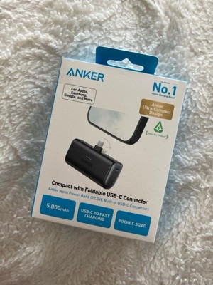 Anker Nano Power Bank with Built-in Foldable USB-C Connector Black