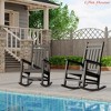 1/2 Piece Lawn Outdoor Rocking Chair, All-Weather Patio Rocking Chairs for Porch, Outdoor Patio Rockers w/ High Back & Wide Seat - 2 of 4