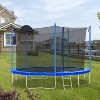 ELJGET 12 ft Trampoline for Adults/Kids with Safety Enclosure Net, Basketball Hoop & Ladder, Heavy Duty Outdoor Recreational Trampolines, Blue - 3 of 4