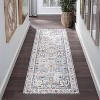 Washable Area Rug for Bedroom Vintage Low Pile Carpet Non-Slip Stain-Resistant No-Shedding Distressed Orange Dining Rugs - 2 of 4