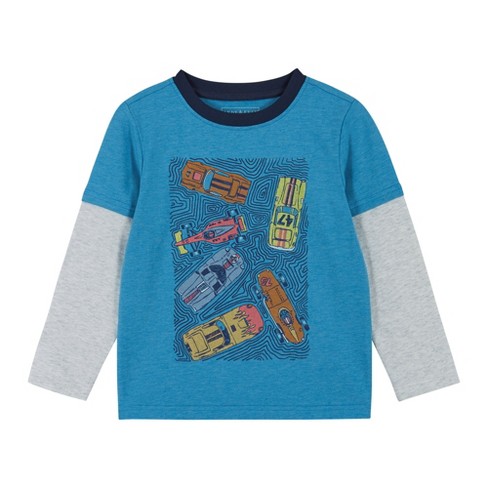 Andy & Evan Toddler Racecar Long Sleeve Two-fer Tee : Target