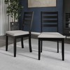 ChaletPosh Wooden Dining Chair With Warm Grey Cover (Set of 2) - 2 of 4