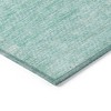 Teal Blue Aqua And Ivory Striped Washable Indoor Outdoor Area Rug - 4 of 4