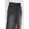 Women's Longline Black Washed Denim Skirt - KanCan - 3 of 4