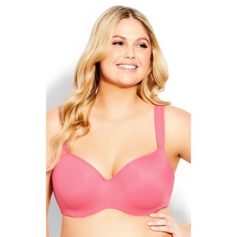 Glamorise Womens MagicLift Moisture Control Wirefree Bra 1064 Pink Heather  46DD