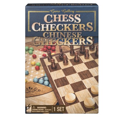 Game Gallery Chess, Checkers and Chinese Checkers Board Game Set