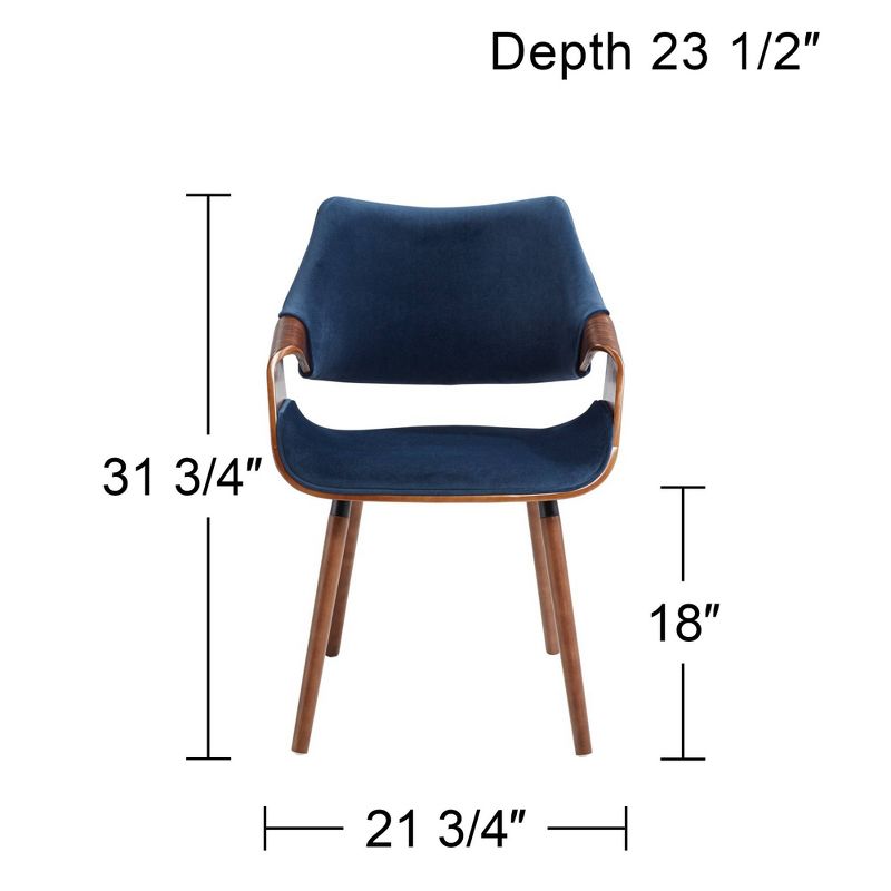 Studio 55D Westin Blue Fabric and Beech Wood Dining Chair, 4 of 10