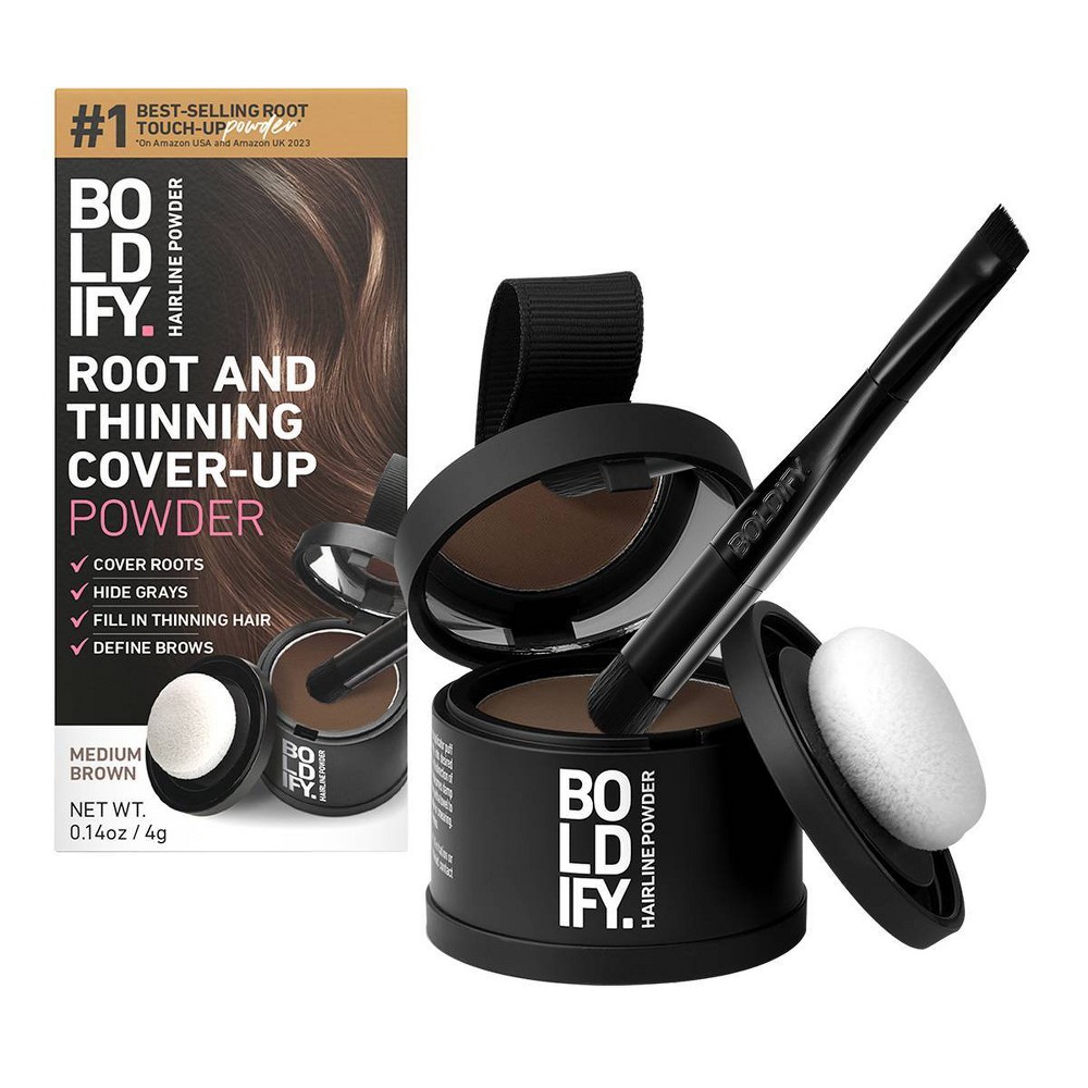 Photos - Hair Dye Boldify Hairline Powder for Balding and Thinning Hair Color Touch Up System - Medium Brown