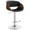 Chrome Adjustable Bar Stool with Black Faux Leather Seat, Backrest, and Footrest for Home Bars and Kitchen Islands - 3 of 4