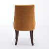 APRILSOUL Rayon Flocking Linen Dining Chairs,Tufted Kitchen,Fabric Upholstered with Curved Solid Wood Legs, Set of 2, Dining Room - 3 of 4