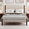 WhizMax Wood Modern Platform Bed with Walnut Wood Frame - 2 of 4
