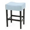 PAGED Saddle Bar Stools Set of 2, Modern Wooden Faux Leather Counter Height Bar Chair with Nailhead Trim for Bar, Kitchen, Dining Room - 3 of 4