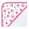 Luvable Friends Baby Girl Cotton Terry Hooded Towels, Floral, One Size - 3 of 4