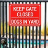 Unique Bargains Home Aluminum Reflective Keep Gate Closed Dogs in Yard Sign 2 Pcs - 4 of 4