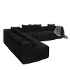4-Seater Modular U-Shaped Sectional Sofa Striped Corduroy Chaise Lounge with Reversible Sofa for Living Room or Bedroom Couch-The Pop Home - 4 of 4