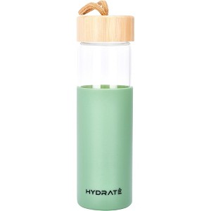 HYDRATE Glass Water Bottle, Set of 1, Olive Green - 1 of 4