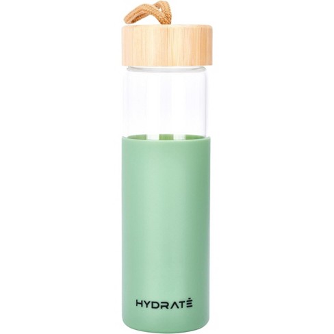 HYDRATE Glass Water Bottle, Set of 1, Olive Green - image 1 of 4