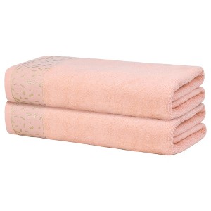 Unique Bargains Highly Absorbent Soft and Durable Bath Towels 28" x 56" 2 Pcs - 1 of 4