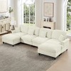 AENKYO Oversized Modular Sofa Set with Removable Ruffles & Ottoman, Large Seater, Deep Seat Corner Sofa with Chenille Fabric for Office, Living Room - 4 of 4