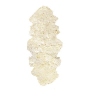 HomeRoots 2' X 6' Natural Sheepskin Handmade Area Rug - 1 of 4