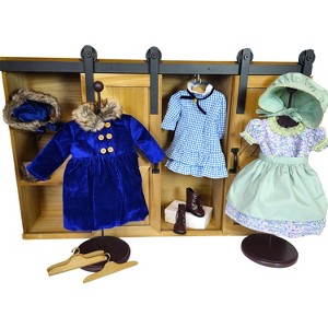 The Queen's Treasures Barn Style 18" Doll Storage Trunk, 3 Outfits & Brown Boots - 1 of 4