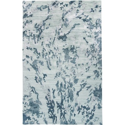 Dryden Transitional Abstract Blue/Green/Silver Area Rug