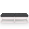 vidaXL Patio Footstools with Cushions 2 pcs Solid Wood Pine - 2 of 4