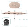 Sonkuki 13 x 7.2Ft Double-Sided Patio Umbrella with Large Canopy Outdoor Table Umbrella for Garden, deck and pool - 3 of 4