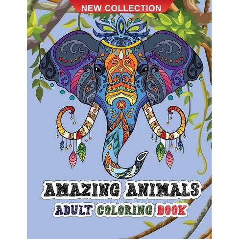 Download Amazing Animals Adult Coloring Book By Queenie Activitys Paperback Target