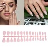 Unique Bargains French Almond Fake Nails White 4 Pcs - 2 of 4