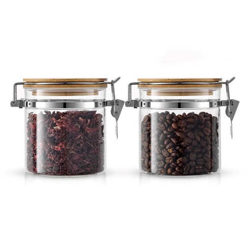 Joyjolt Kitchen Storage Jars With Airtight Bamboo Clamp Lids - 19