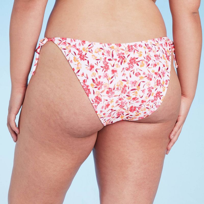 Women's Side-Tie Cheeky Bikini Bottom - Shade & Shore™ Pink Ditsy Floral Print, 6 of 7