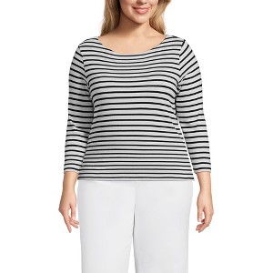 Lands' End Women's Mariner Jersey Boatneck Top - 1 of 3