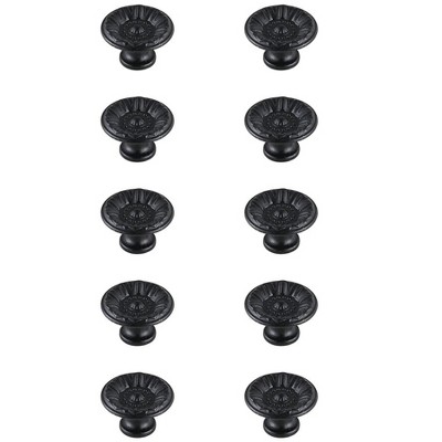 Elegant Lighting Corio 1.1Inch Diameter Matte Black Mushroom Knob Multipack (Set of 10)