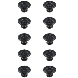 Elegant Lighting Corio 1.1Inch Diameter Matte Black Mushroom Knob Multipack (Set of 10) - 1 of 4
