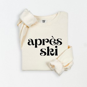 Simply Sage Market Women's Lightweight Garment Dyed Graphic Sweatshirt Apres Ski - 1 of 4