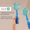 Folkulture Resin Salad Server Set of 2, 12 X 4.5 Inch - Aqua Teal - 4 of 4