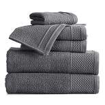 Market & Place Cotton Quick Dry Textured 6-Piece Bath Towel Set