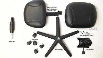 Black LeatherPlus Ergonomic Task Chair with Fixed Arms