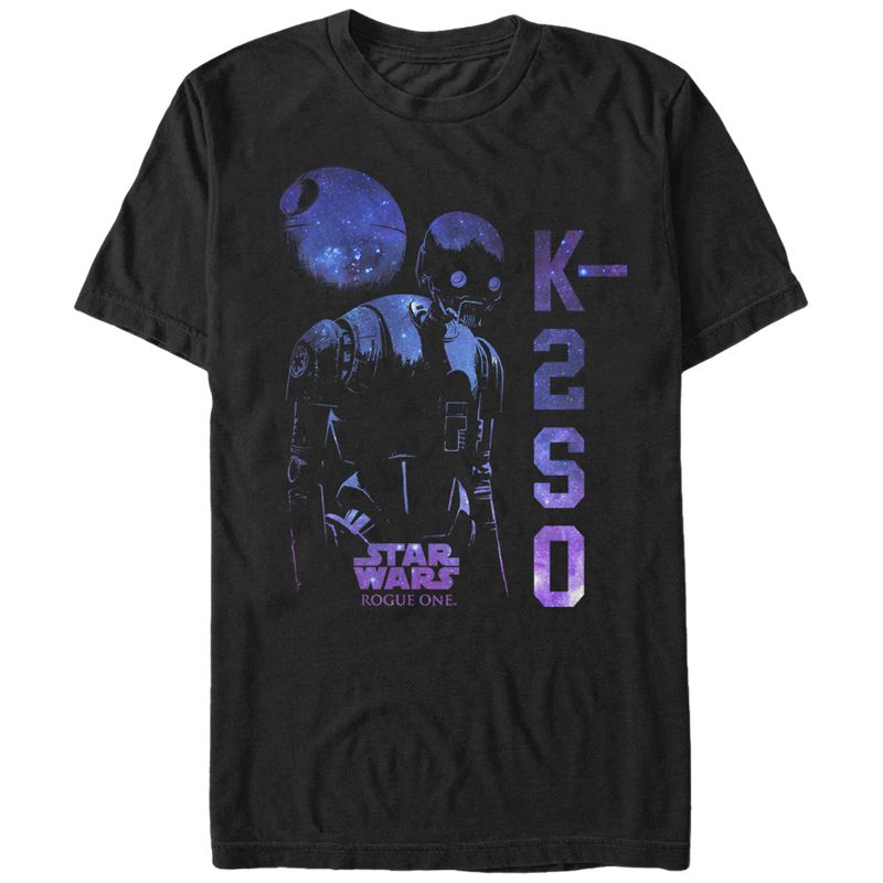 Men's Star Wars Rogue One K-2SO Galaxy Print T-Shirt, 1 of 5