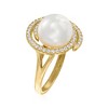 Ross-Simons 11mm Shell Pearl and .40 ct. t.w. CZ Swirl Ring in 18kt Gold Over Sterling - 3 of 4