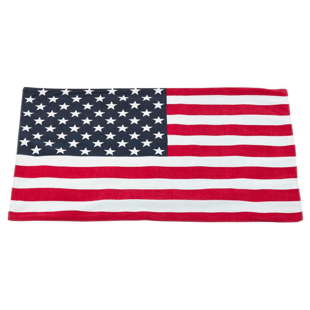 Photos - Tablecloth / Napkin  Multi Nabru American Flag Design Placemat 14"x20" - Saro Lifest(Set of 4)