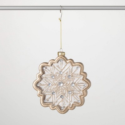 7.75"H Sullivans Christmas Glittered Snowflake Ornament  Gray