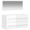 vidaXL Bathroom Cabinet With Mirror High gloss white Engineered wood - 2 of 4