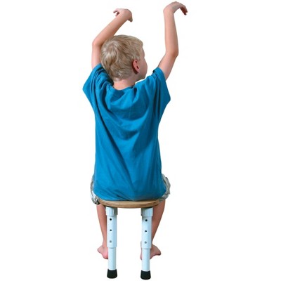 Abilitations Double Leg Round T-Stool, 11 to 15 Inch Adjustable Height Seat